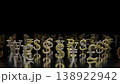 世界各国の通貨記号　黒背景 138922942