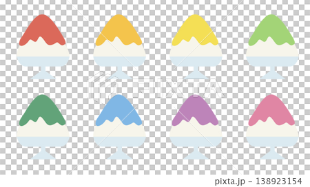 Shaved ice summer sweets set - colorful Shaved ice summer sweets set - colorful 138923154