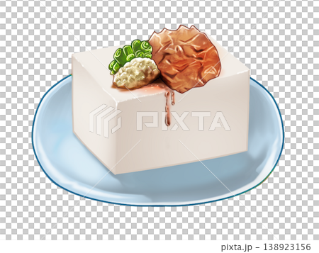 Cold tofu on a plate Cold tofu on a plate 138923156