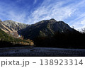 11月の上高地、穂高・明神岳（撮影地：梓川右岸側、河童橋付近） 138923314