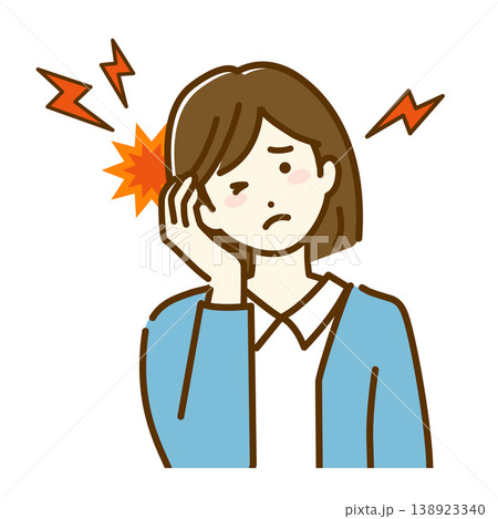 頭痛がしている女性のイラスト 頭痛がしている女性のイラスト 138923340
