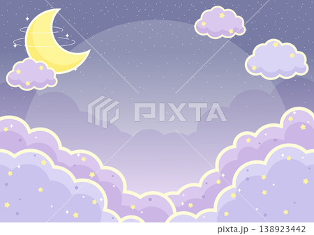 moon night sky rectangle frame 138923442