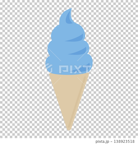 Ramune soft serve ice cream cone 138923518