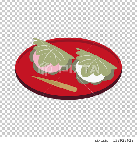 Kashiwamochi on a plate 138923628