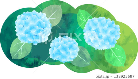 水彩風アジサイのイラスト・青 138923697