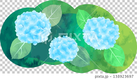 水彩風アジサイのイラスト・青 138923697
