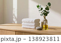 spa composition with towels and candles 138923811
