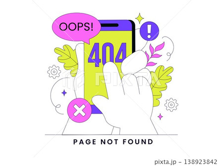 404 Error Vector Illustration Page Not Found Concept With Cute Characters UI Design Website Problem Notification And Modern Digital Error Display 138923842