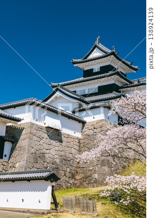 白河小峰城と桜 138924139