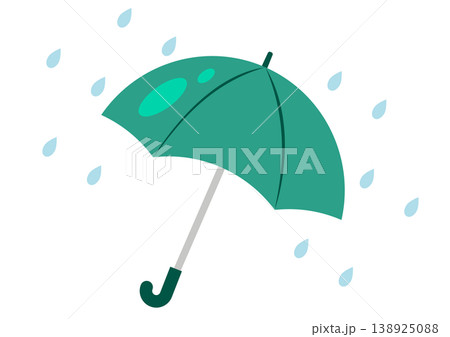 雨に濡れる緑の傘 梅雨のイメージ 雨に濡れる緑の傘 梅雨のイメージ 138925088