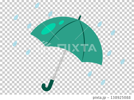 雨に濡れる緑の傘 梅雨のイメージ 雨に濡れる緑の傘 梅雨のイメージ 138925088