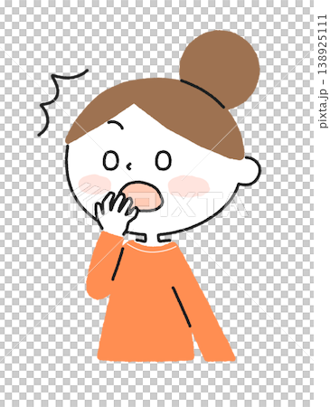 An illustration of a woman with her hand over her mouth in surprise. An illustration of a woman with her hand over her mouth in surprise. 138925111