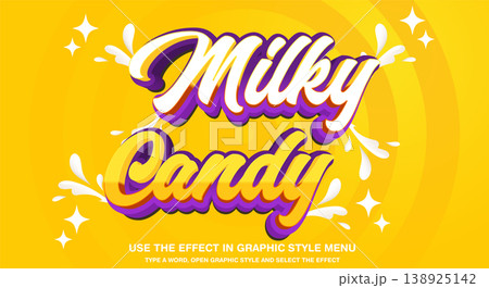 Milky creamy 3d editable text style Milky creamy 3d editable text style 138925142