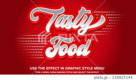 Tasty food editable 3D text effect 138925144