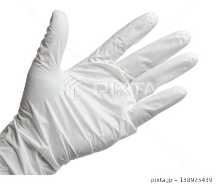 White latex medical glove close up 138925439