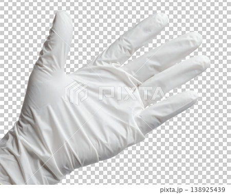 White latex medical glove close up 138925439