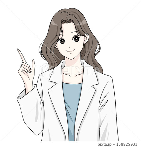 白衣、女医、講師、指をさす女性のイラスト素材 138925933