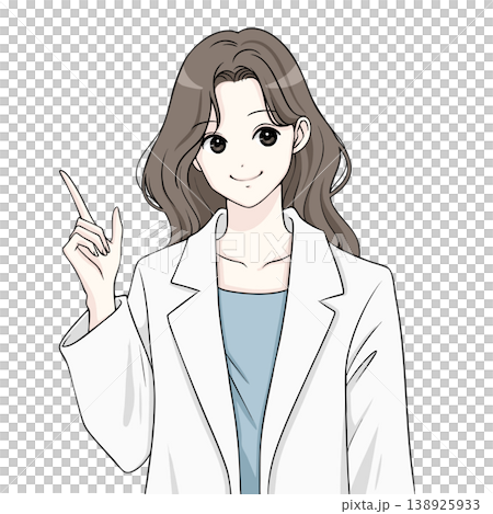 白衣、女医、講師、指をさす女性のイラスト素材 138925933