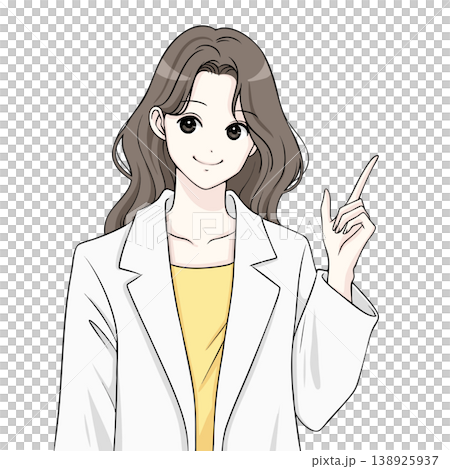 白衣、女医、講師、指をさす女性のイラスト素材 138925937