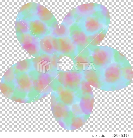 綺麗な水彩模様の花のアイコンのイメージのイラスト 138926398
