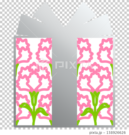 Mother's Day gift - illustration of a present box Mother's Day gift - illustration of a present box 138926626
