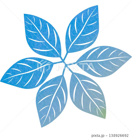 綺麗な水彩模様の葉っぱのオブジェのアイコンのイメージのイラスト 138926692