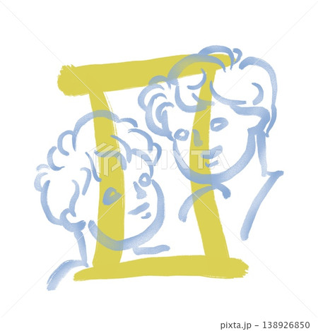 ふたご座の線画とマーク ふたご座の線画とマーク 138926850