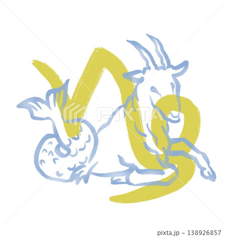やぎ座の線画とマーク やぎ座の線画とマーク 138926857