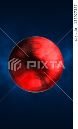 Dark red glowing energy sphere floating in deep blue space, symbolizing power, mystery, and futuristic cosmic force Dark red glowing energy sphere floating in deep blue space, symbolizing power, mystery, and futuristic cosmic force 138927327