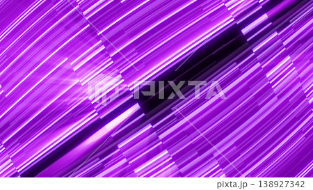 Abstract purple neon light streaks with diagonal motion creating a luminous futuristic background filled with speed, energy, and vibrant glow 138927342