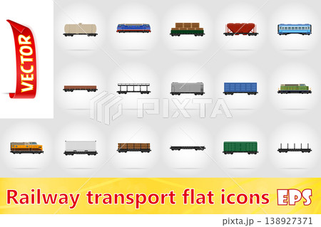 set icons railway carriage train flat icons vector illustration set icons railway carriage train flat icons vector illustration 138927371