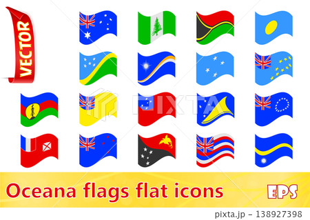 flags of oceania countries flat icons vector illustration flags of oceania countries flat icons vector illustration 138927398