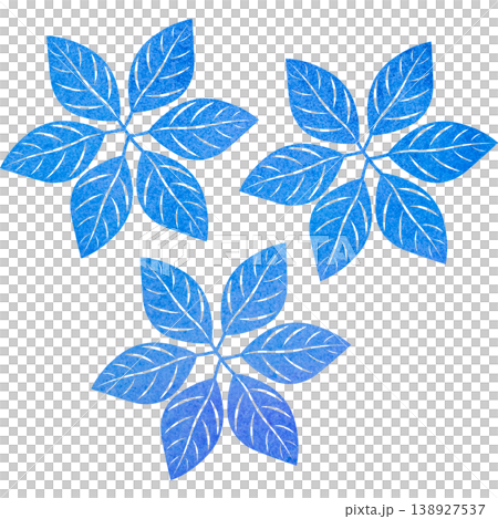 綺麗な水彩模様の葉っぱのオブジェのアイコンのイメージのイラスト 138927537