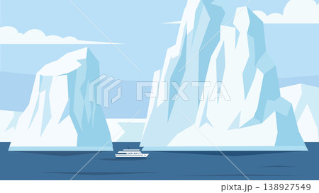 Towering Ice Cliffs Arctic Flat Design Stillness Towering Ice Cliffs Arctic Flat Design Stillness 138927549