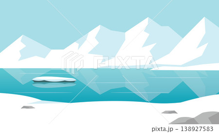 Drifting Ice Fields Arctic Flat Design Serenity 138927583