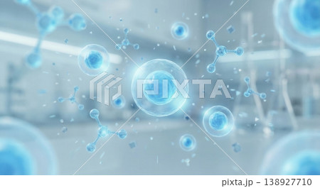 Biological cells and molecules in bright laboratory 138927710