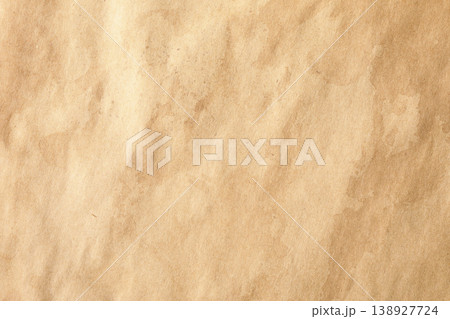 Macro closeup of kraft paper texture with visible brown stains 138927724