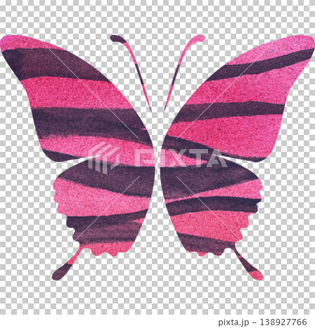 Beautiful watercolor butterfly icon image illustration 138927766