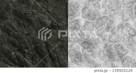 Natural seamless deep cave wall texture. Stone texture via an alpha channel. 138928126