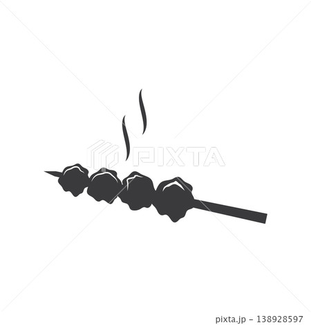 skewered grilled meatballs icon 138928597