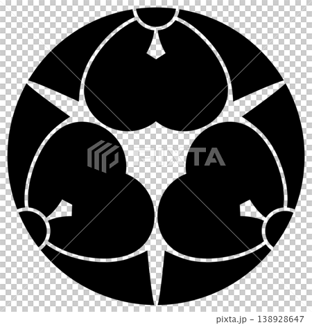 This is a family crest. It's called "Mitsuwari Kenkatabami" (Three-part Sword Clover). 138928647