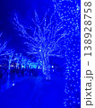 青の洞窟 幻想的な青色イルミネーション 冬の夜の並木道 138928758