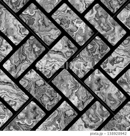 Seamless pattern of polished natural sandstone tiles stitched together with clay. 138928942