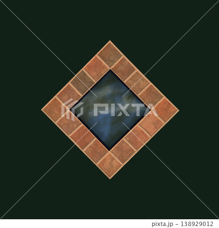 Polished marble tiles create old stone window. Seamless pattern. Polished marble tiles create old stone window. Seamless pattern. 138929012