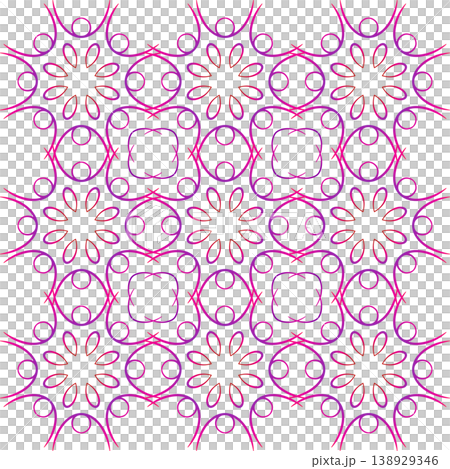 Geometry square ornamental element red and purple 138929346