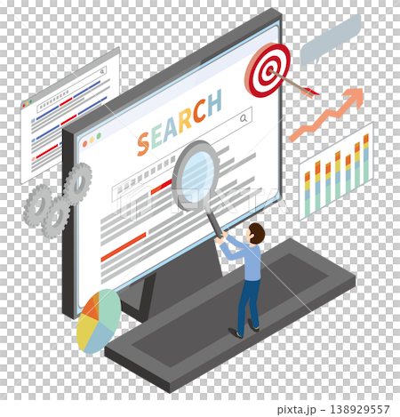 SEO strategy image: A person searching with a magnifying glass SEO strategy image: A person searching with a magnifying glass 138929557