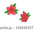 ヤマツツジ　つつじ　赤　手描き　かわいい　フリーイラスト 138930357