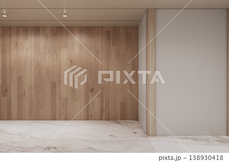 Empty room - Clean room ,Minimalist interior design, white wall on granite tiles floor. 3d rendering Empty room - Clean room ,Minimalist interior design, white wall on granite tiles floor. 3d rendering 138930418