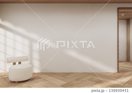 Mock up interior Built-in wall minimalist,Empty white wall on wooden floor room japandi modern style.3D rendering Mock up interior Built-in wall minimalist,Empty white wall on wooden floor room japandi modern style.3D rendering 138930431