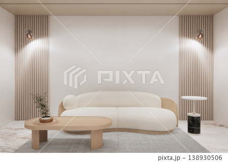 Mock up interior Built-in wall minimalist,Empty white wall on wooden floor room japandi modern style.3D rendering Mock up interior Built-in wall minimalist,Empty white wall on wooden floor room japandi modern style.3D rendering 138930506